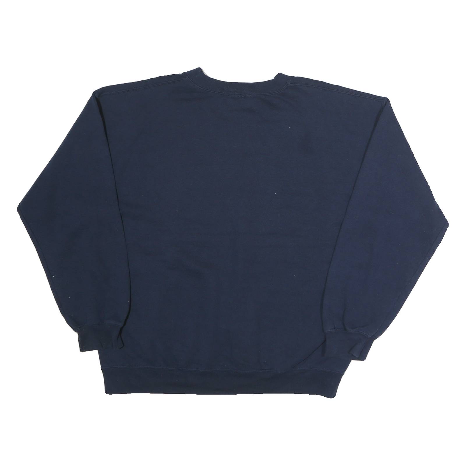 MV SPORT Mens Navy Blue Trine University Sweatshirt Crew Neck L Cotton