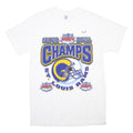 DELTA Mens White St Louis Rams Graphic T-Shirt M Short Sleeve Crew Neck Super