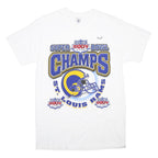 DELTA Mens White St Louis Rams Graphic T-Shirt M Short Sleeve Crew Neck Super