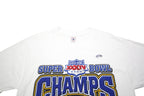 DELTA Mens White St Louis Rams Graphic T-Shirt M Short Sleeve Crew Neck Super
