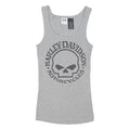 HARLEY DAVIDSON Womens Grey Skull Graphic Vest M Sleeveless Crew Neck Cotton