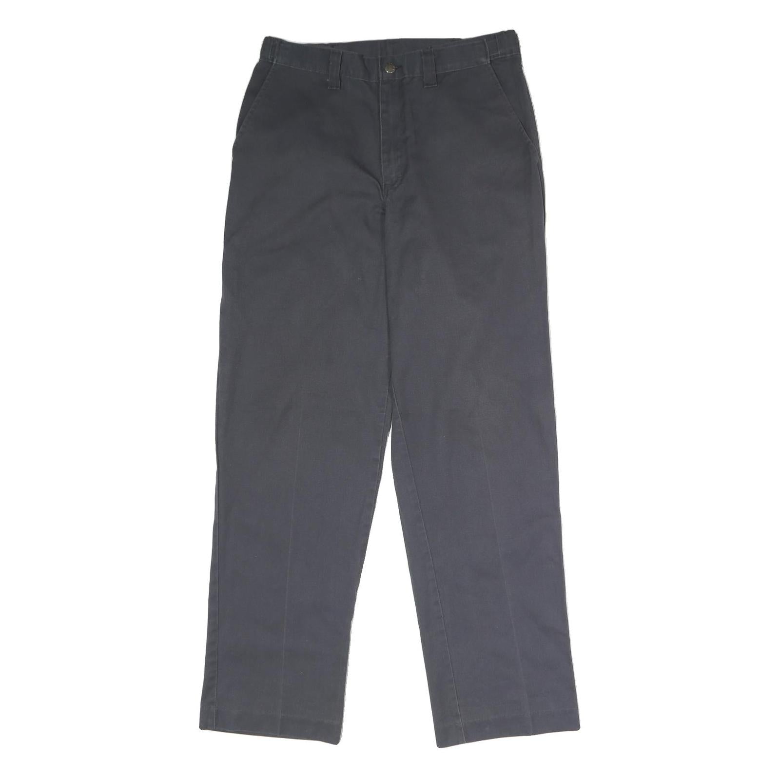 DICKIES Mens Polyester Blend Black Regular Straight Trousers W32 L32 Workwear