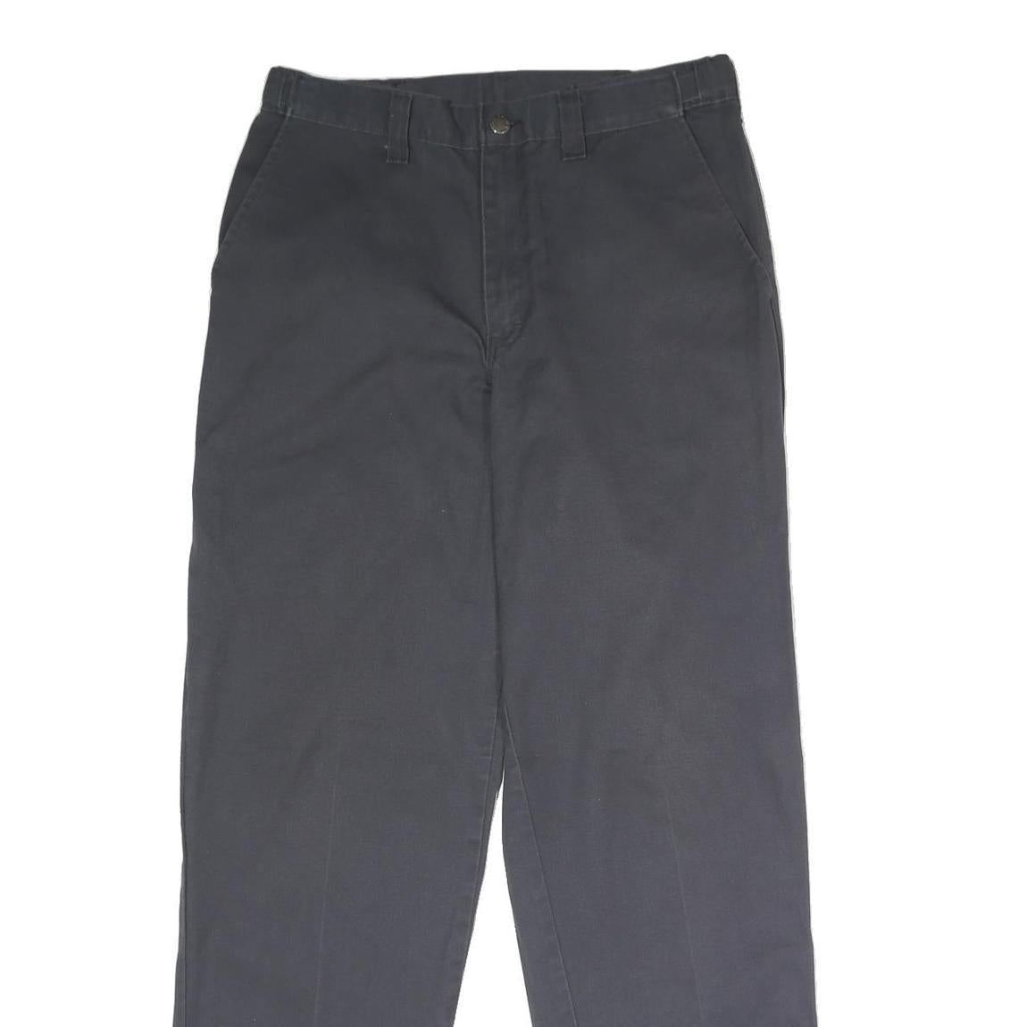 DICKIES Mens Polyester Blend Black Regular Straight Trousers W32 L32 Workwear