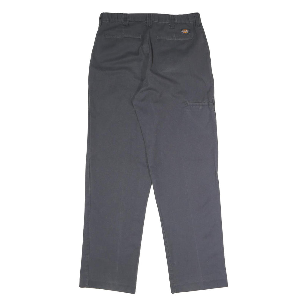 DICKIES Mens Polyester Blend Black Regular Straight Trousers W32 L32 Workwear