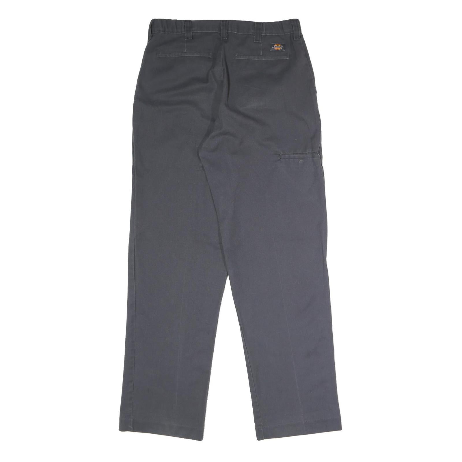 DICKIES Mens Polyester Blend Black Regular Straight Trousers W32 L32 Workwear