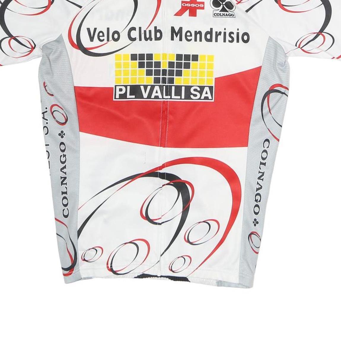 OSSOS Mens White & Red Graphic Cycling Jersey S Short Sleeve Zip Neck