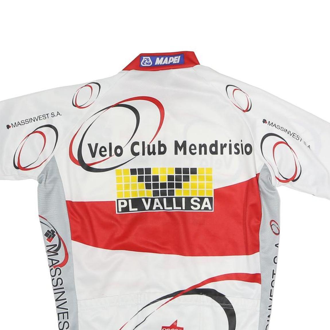 OSSOS Mens White & Red Graphic Cycling Jersey S Short Sleeve Zip Neck