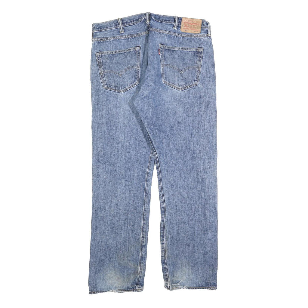 LEVI'S 501 Mens Jeans Blue Regular Straight Denim Light W38 L32 Classic Fit
