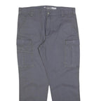 CARHARTT Mens Jeans Grey Relaxed Cargo Cotton Blend W38 L32 Workwear Zip Pockets