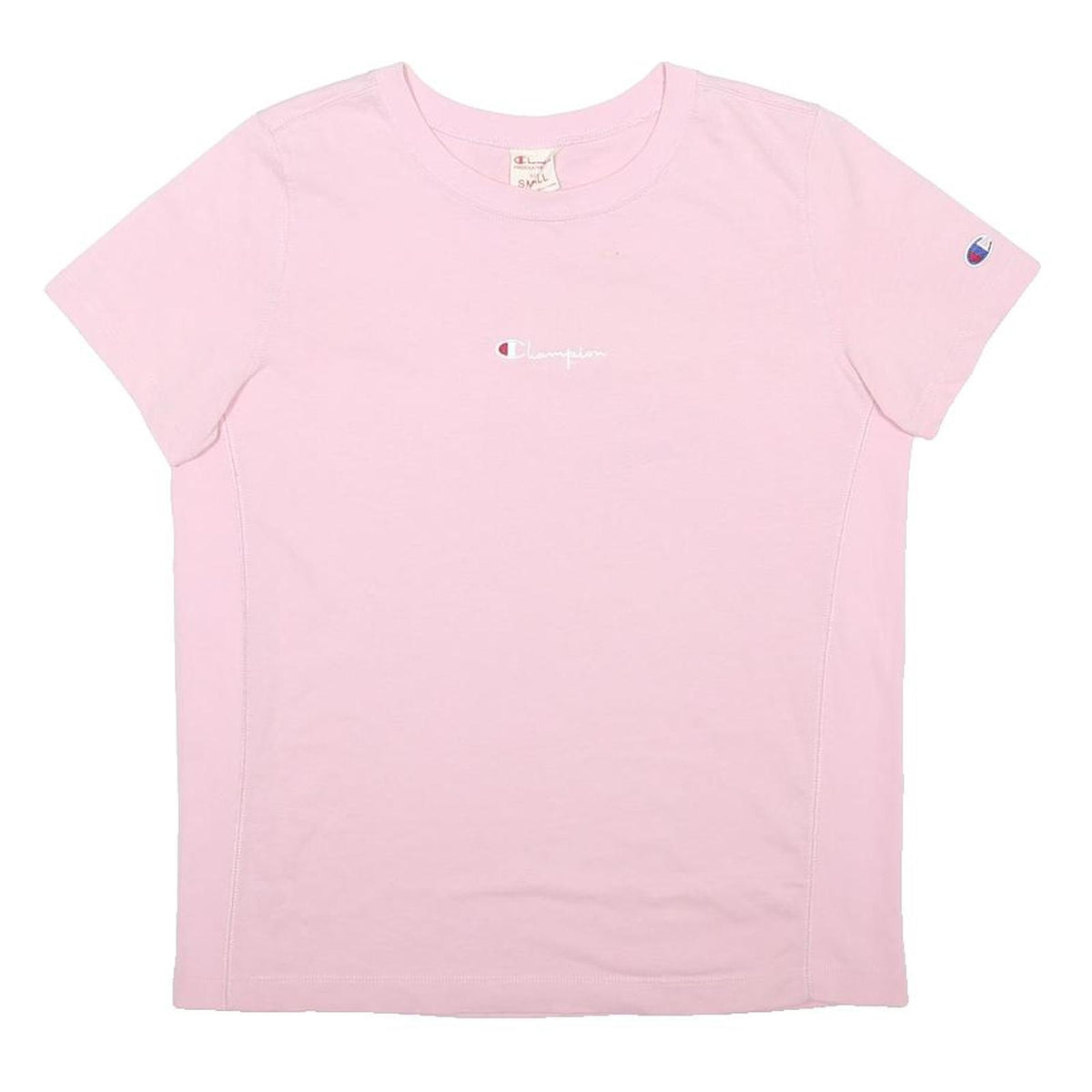 CHAMPION Womens Pink Graphic T-Shirt S Short Sleeve Crew Neck Casual Logo