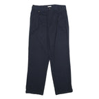 VECCHIA MANIERA Womens Cotton Navy Classic Straight Trousers W28 L32 Elegant