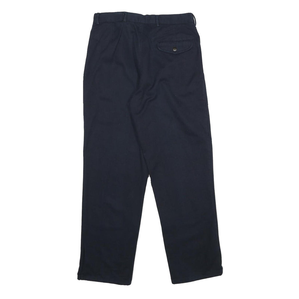 VECCHIA MANIERA Womens Cotton Navy Classic Straight Trousers W28 L32 Elegant