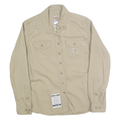 CARHARTT Womens Beige Shirt S Cotton Blend Button Pocket Casual Workwear