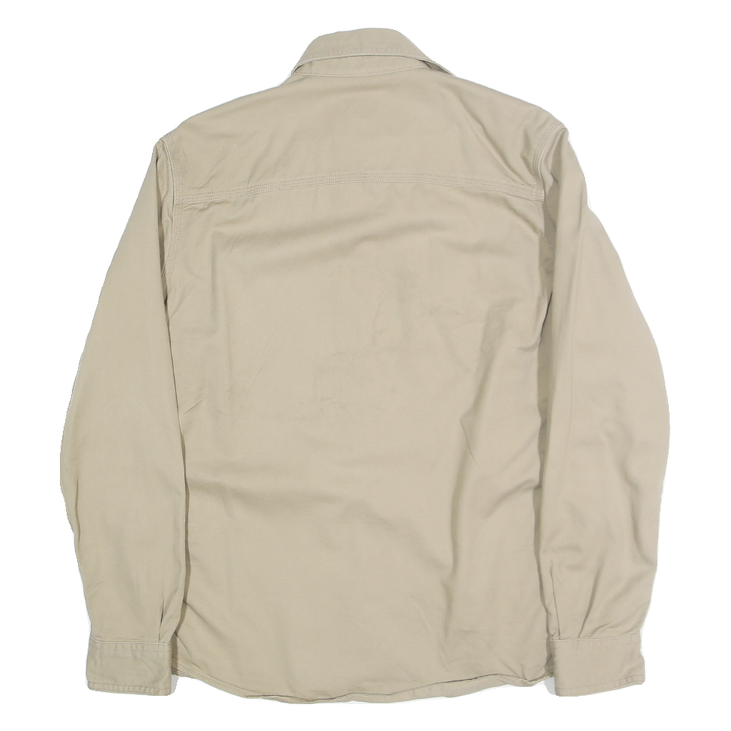 CARHARTT Womens Beige Shirt S Cotton Blend Button Pocket Casual Workwear