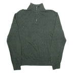 NAUTICA Mens Jumper Green 1/4 Zip Tight Knit M