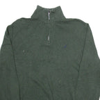NAUTICA Mens Jumper Green 1/4 Zip Tight Knit M