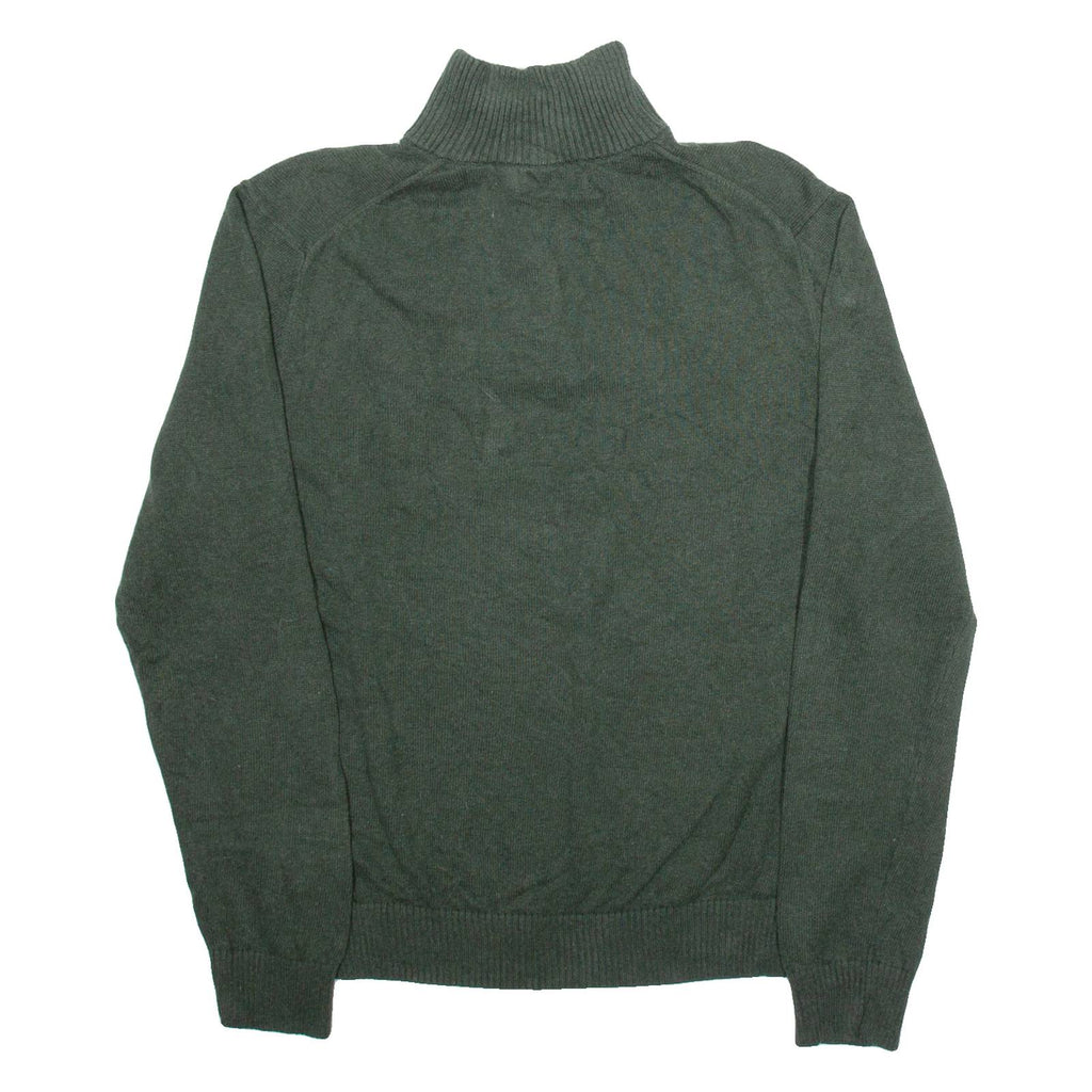 NAUTICA Mens Jumper Green 1/4 Zip Tight Knit M