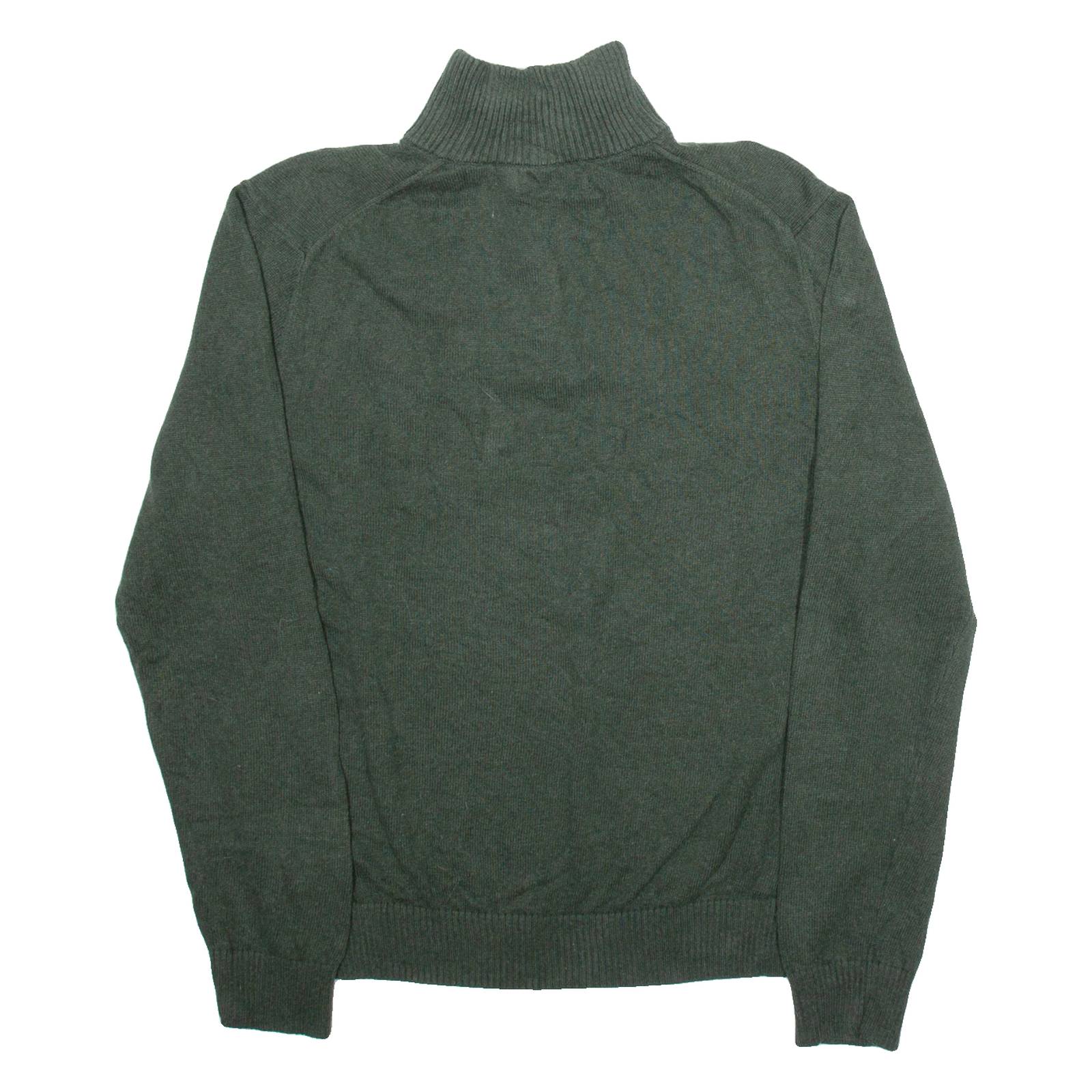NAUTICA Mens Jumper Green 1/4 Zip Tight Knit M