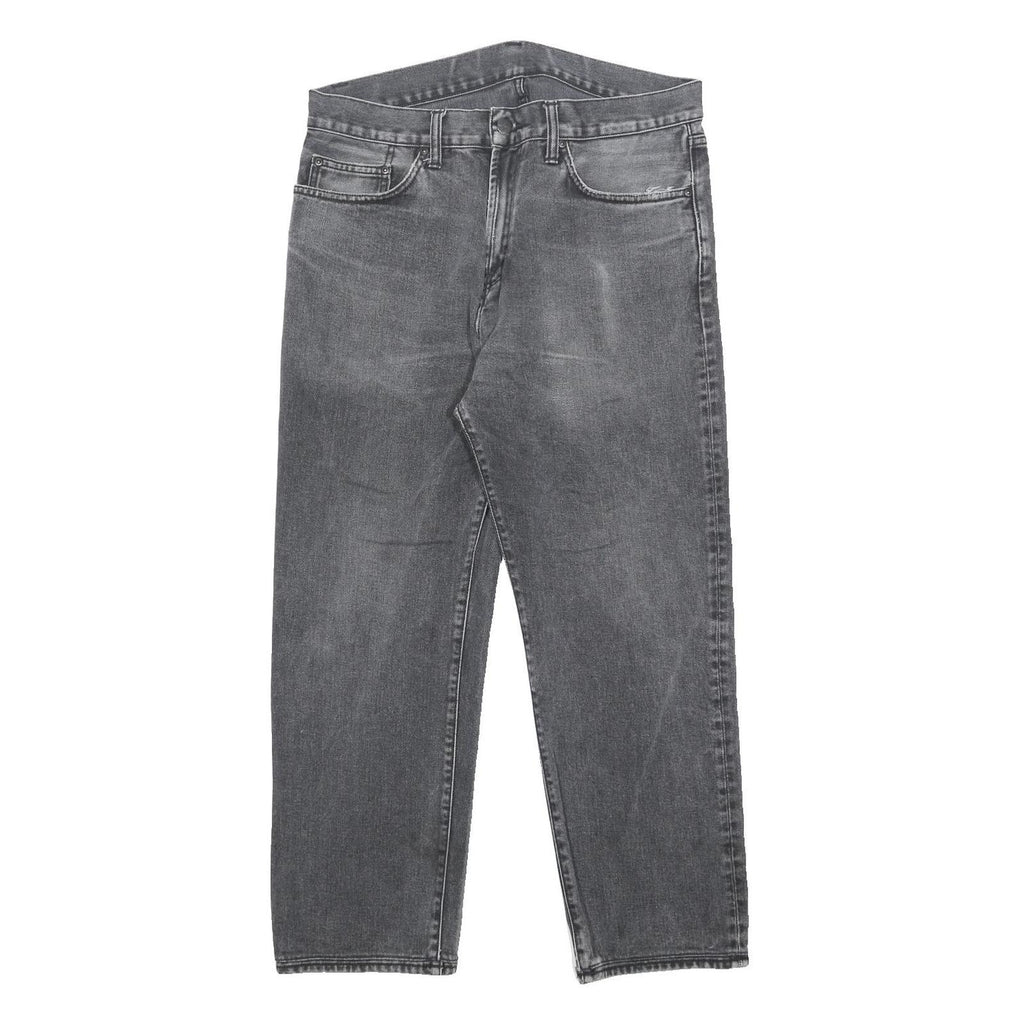 CARHARTT Mens Jeans Grey Regular Straight Denim Medium W32 L26 Zip Cotton
