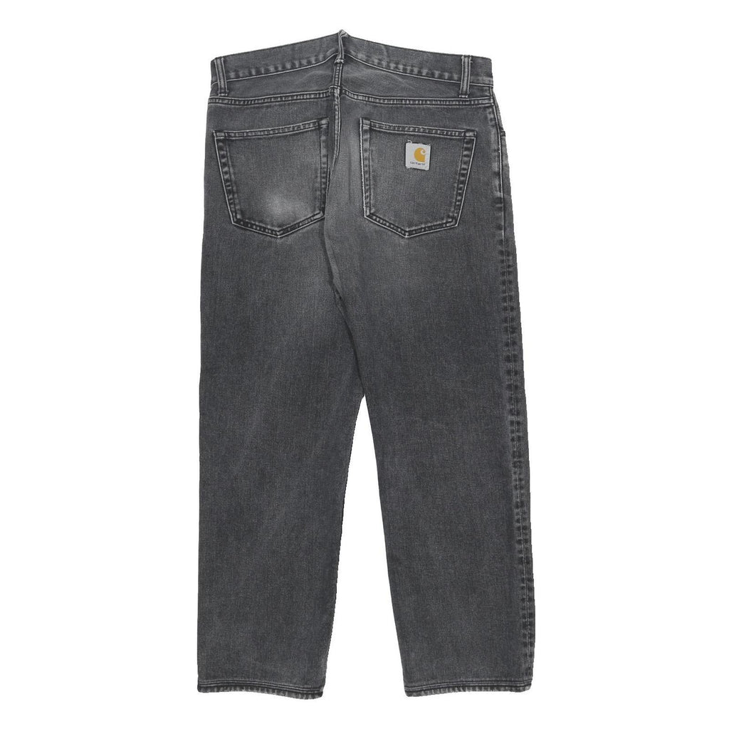 CARHARTT Mens Jeans Grey Regular Straight Denim Medium W32 L26 Zip Cotton