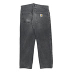 CARHARTT Mens Jeans Grey Regular Straight Denim Medium W32 L26 Zip Cotton