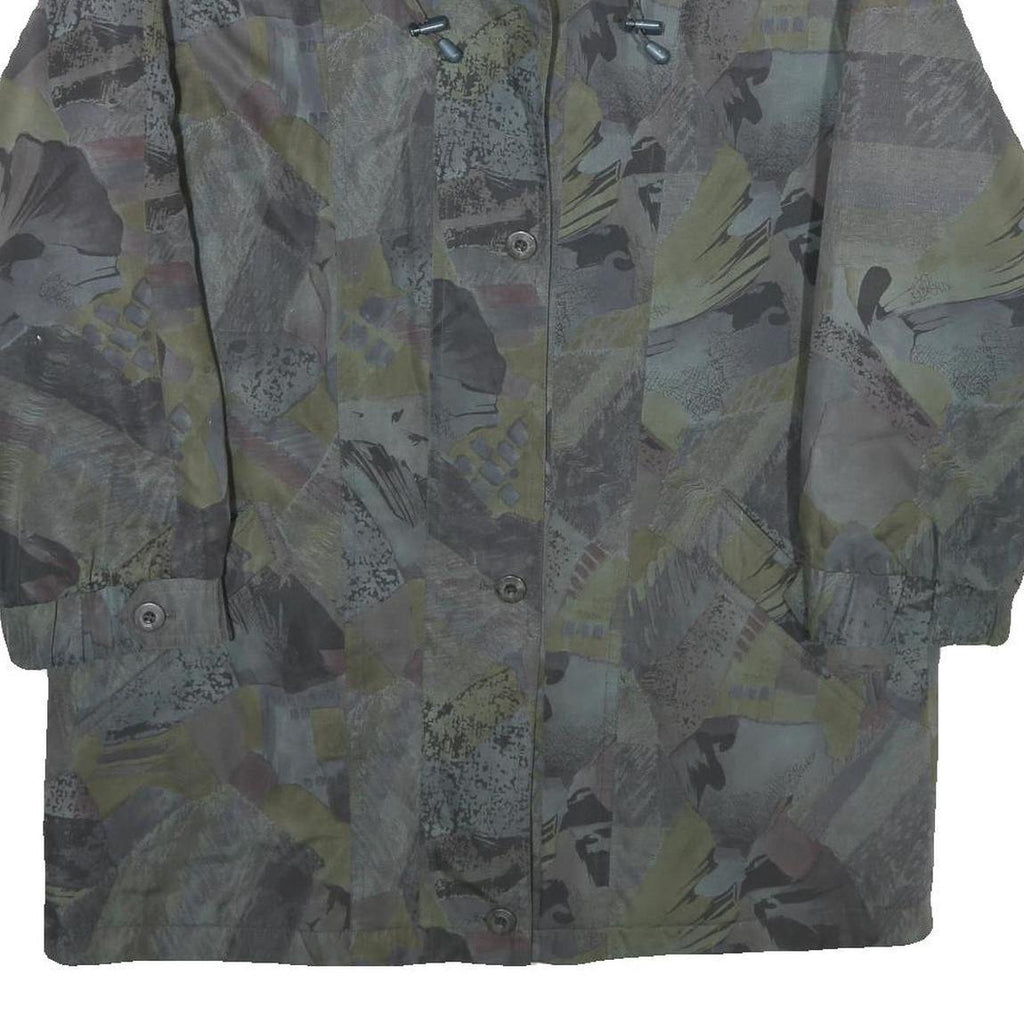 DEL MOD INTERNATIONAL Womens Grey Jacket UK 12 Polyester Zip Patterned Casual