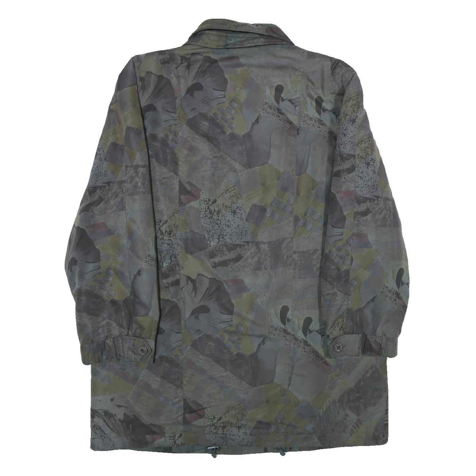 DEL MOD INTERNATIONAL Womens Grey Jacket UK 12 Polyester Zip Patterned Casual