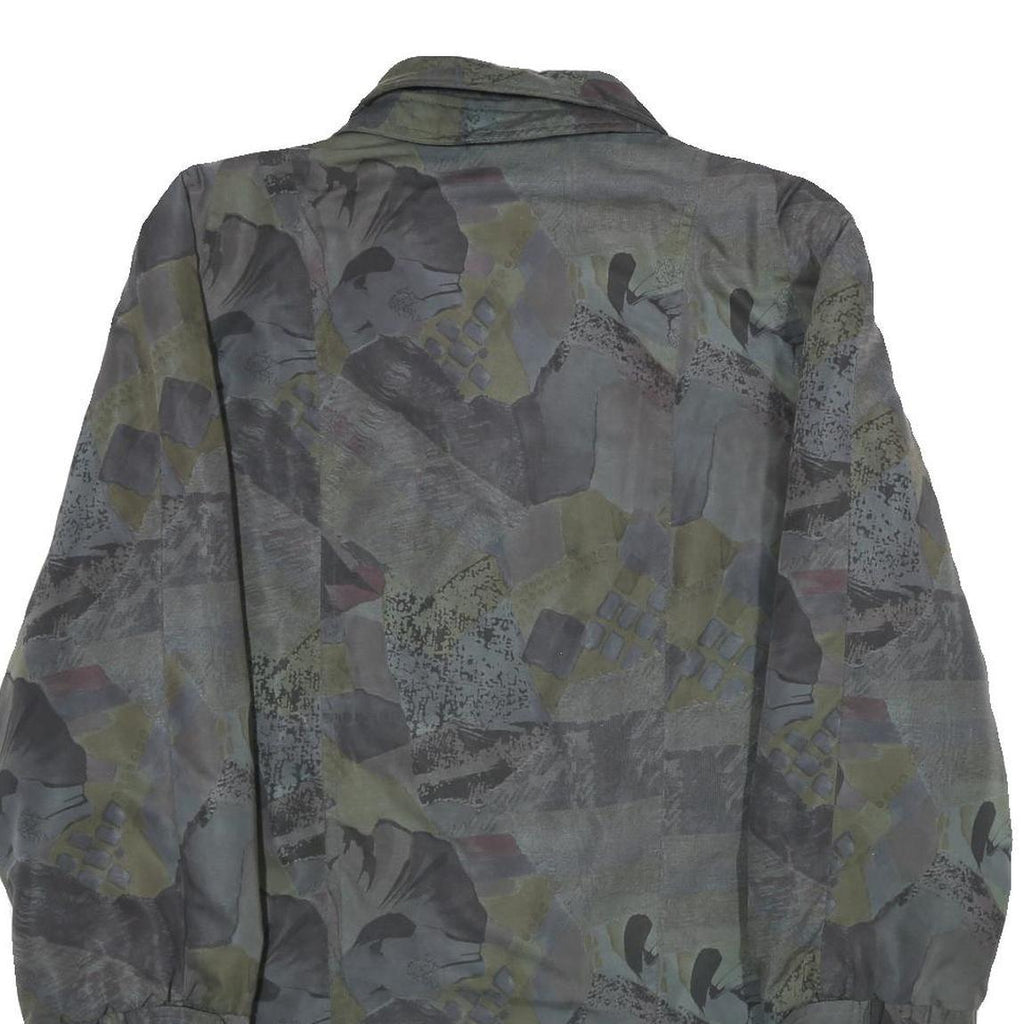 DEL MOD INTERNATIONAL Womens Grey Jacket UK 12 Polyester Zip Patterned Casual