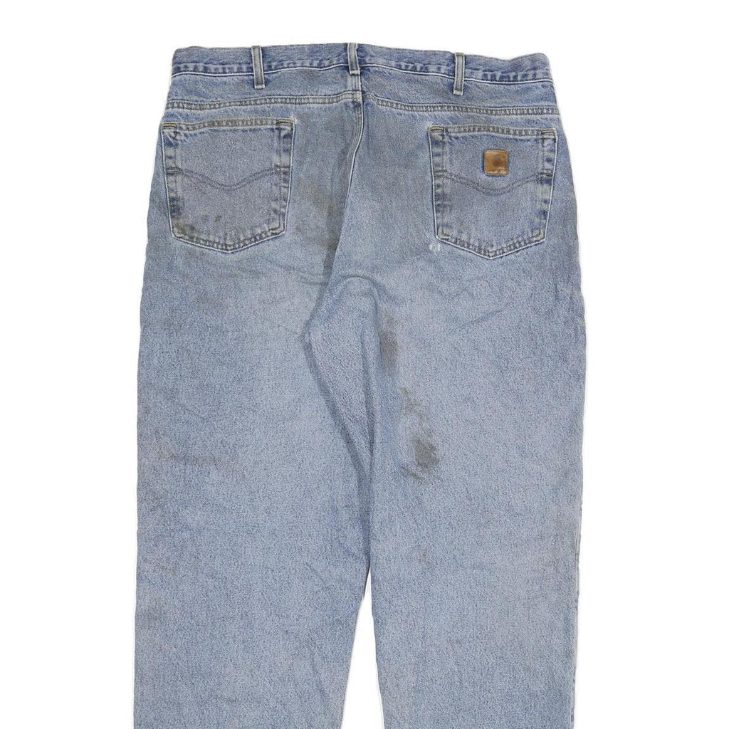 CARHARTT Mens Relaxed Blue Denim Jeans W40 L34 Casual Workwear Cotton Blend Zip
