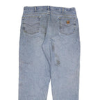 CARHARTT Mens Relaxed Blue Denim Jeans W40 L34 Casual Workwear Cotton Blend Zip