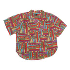 LIZ SPORT Womens Multicoloured Printed Shirt Short Sleeve Collared M Cotton