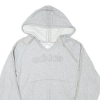 ADIDAS Womens Grey Hoodie L Cotton Blend Pullover Casual Lightweight Comfort