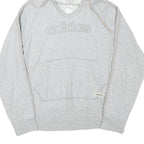 ADIDAS Womens Grey Hoodie L Cotton Blend Pullover Casual Lightweight Comfort