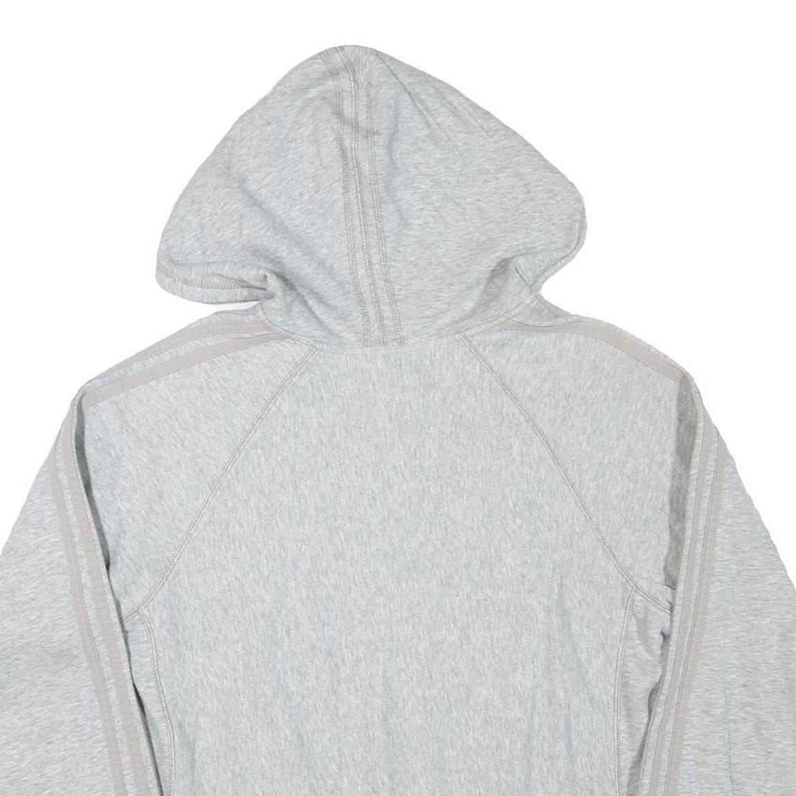 ADIDAS Womens Grey Hoodie L Cotton Blend Pullover Casual Lightweight Comfort