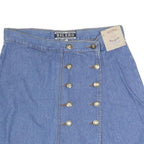 BOLERO Womens Blue Cotton Blend Denim Mini Skort S Button Front Casual