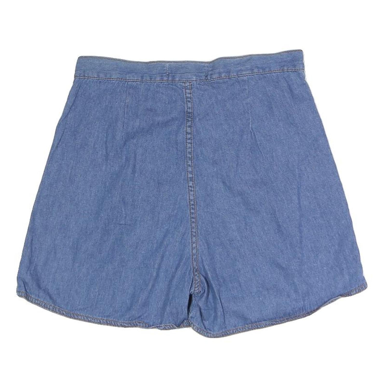 BOLERO Womens Blue Cotton Blend Denim Mini Skort S Button Front Casual