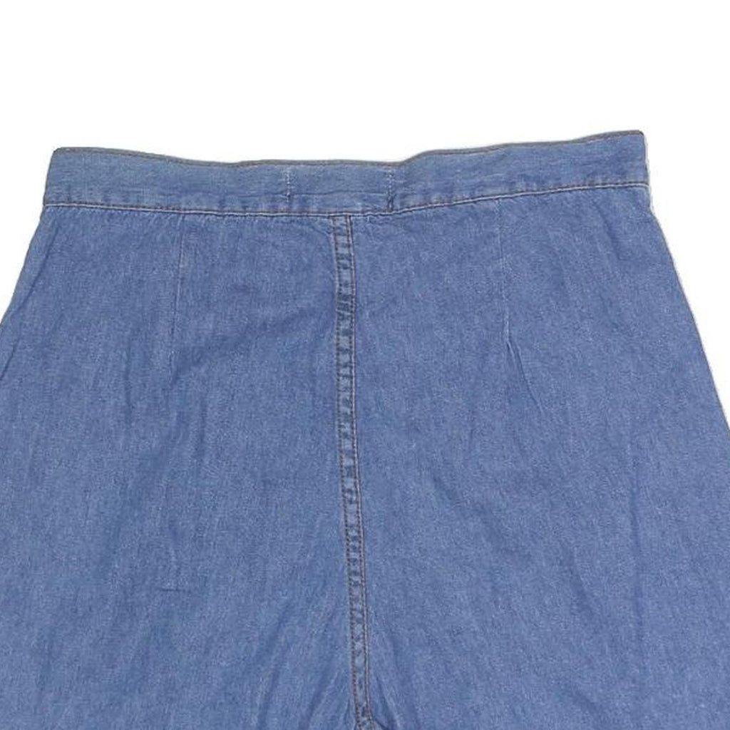 BOLERO Womens Blue Cotton Blend Denim Mini Skort S Button Front Casual