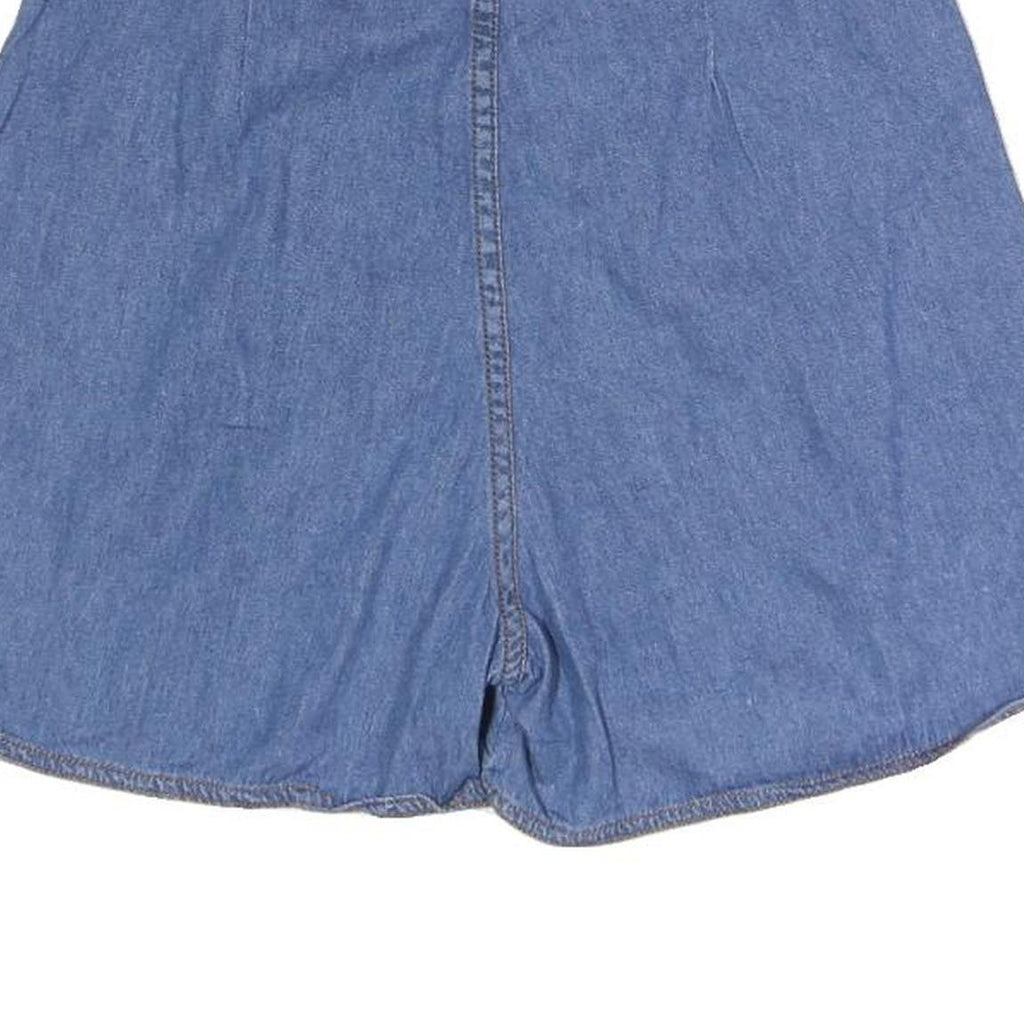 BOLERO Womens Blue Cotton Blend Denim Mini Skort S Button Front Casual