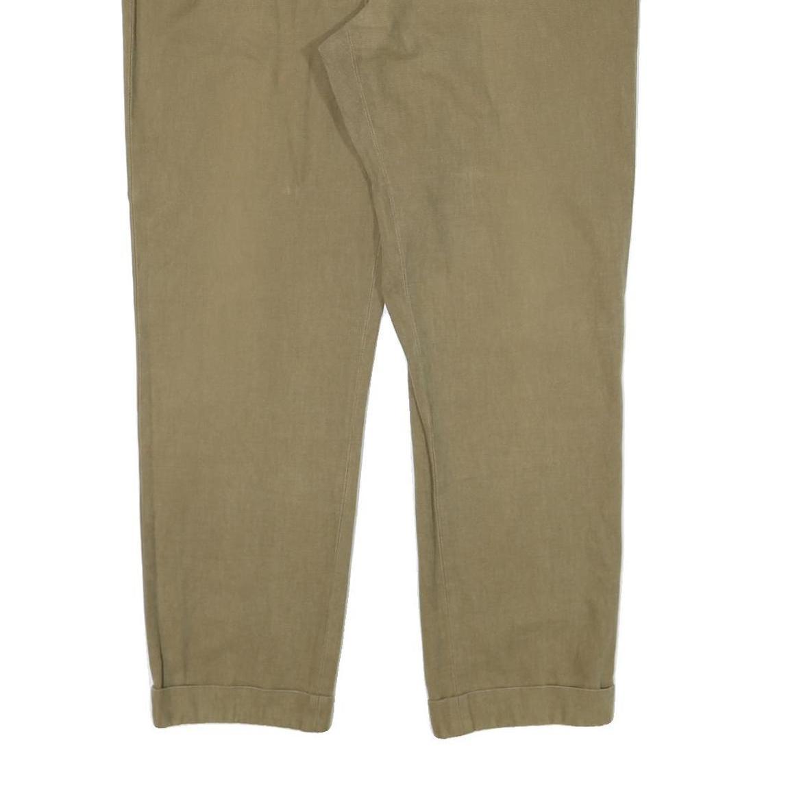 BURBERRY Mens Regular Fit Beige Cotton Blend Trousers W38 L30 Classic Zip