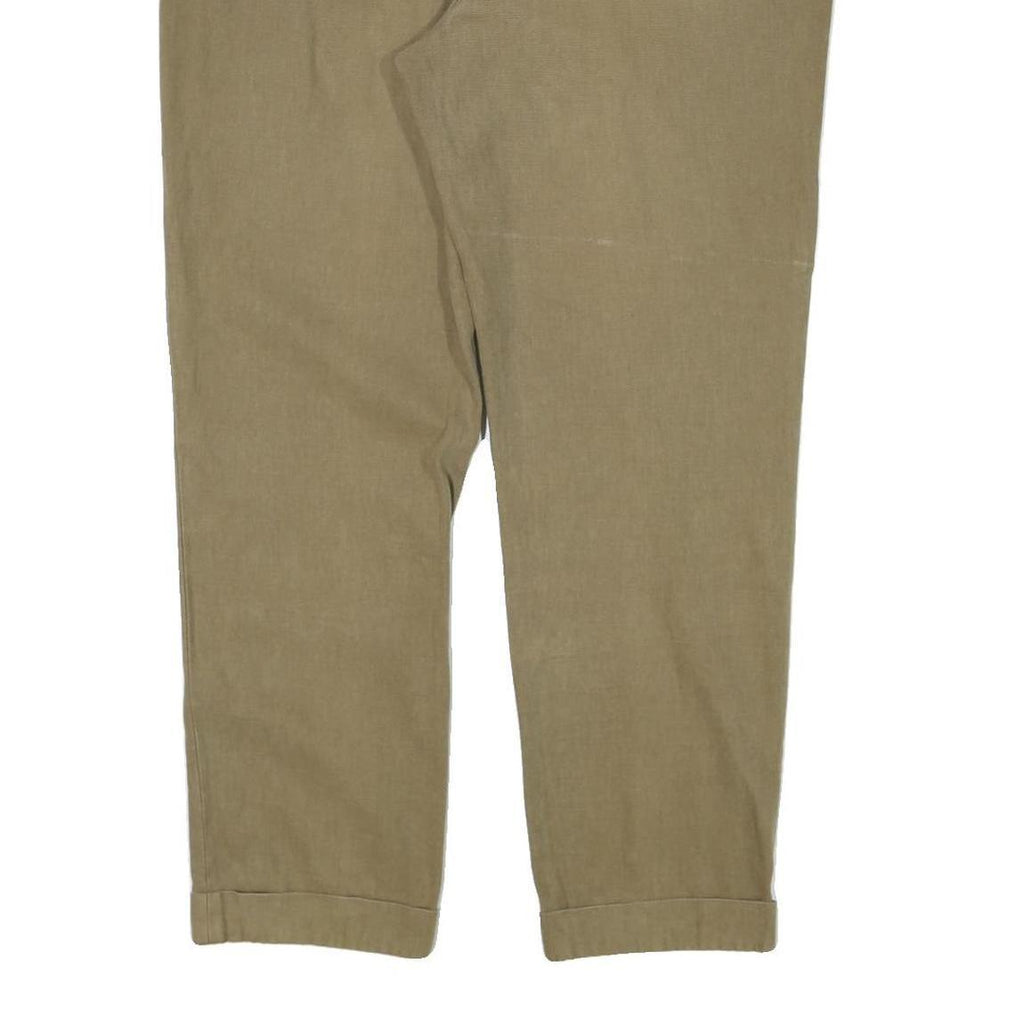 BURBERRY Mens Regular Fit Beige Cotton Blend Trousers W38 L30 Classic Zip