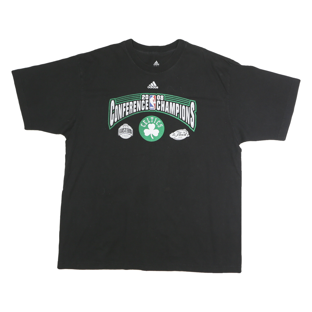 ADIDAS Mens Black Conference Champions Cotton T-Shirt XL Short Sleeve Crew Neck