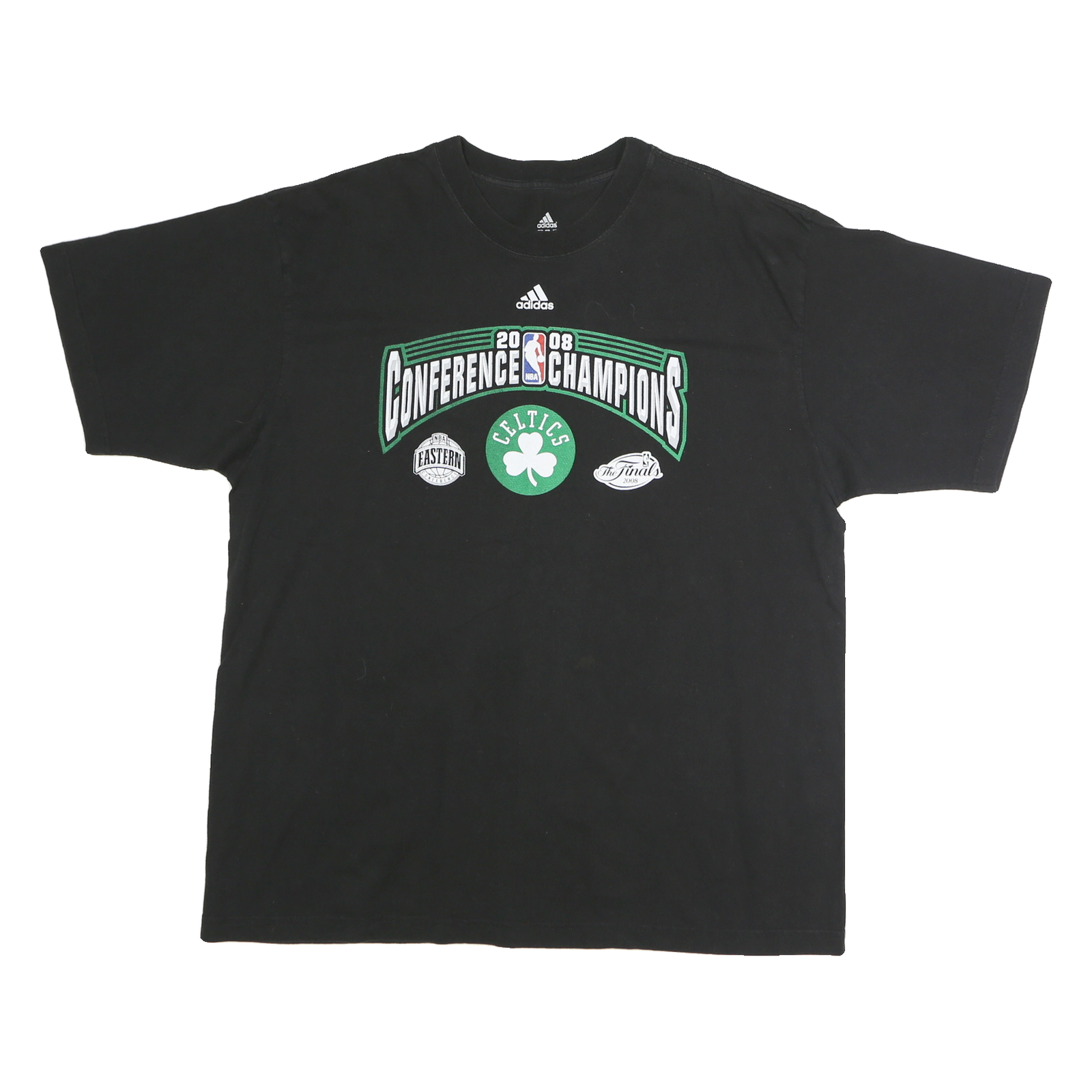 ADIDAS Mens Black Conference Champions Cotton T-Shirt XL Short Sleeve Crew Neck