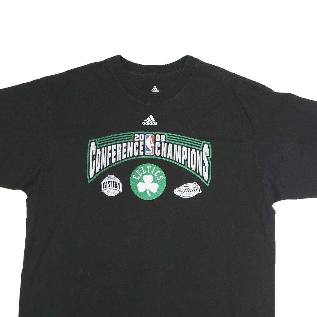 ADIDAS Mens Black Conference Champions Cotton T-Shirt XL Short Sleeve Crew Neck