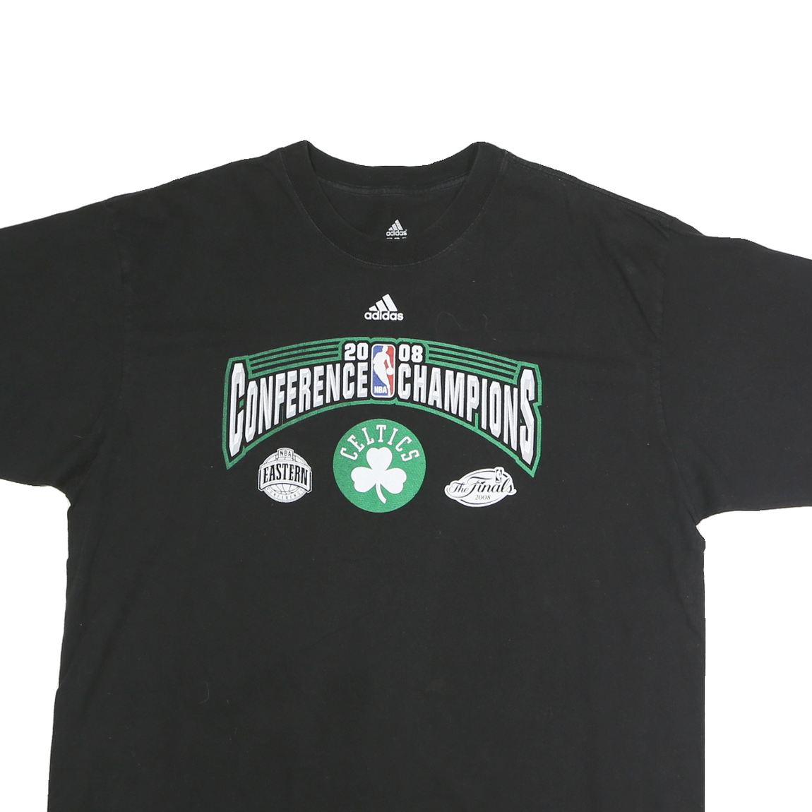 ADIDAS Mens Black Conference Champions Cotton T-Shirt XL Short Sleeve Crew Neck