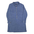 TOMMY HILFIGER Womens Blue Denim Day Dress Cotton Blend Long Sleeve L Zip Collar