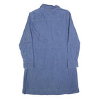 TOMMY HILFIGER Womens Blue Denim Day Dress Cotton Blend Long Sleeve L Zip Collar
