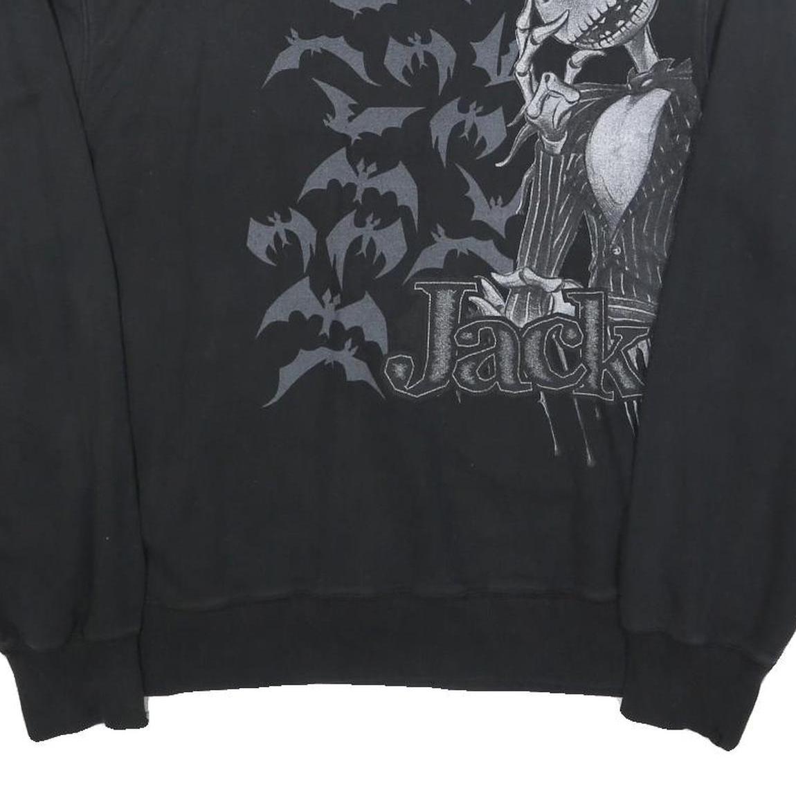 DISNEY Mens Black Jack Skellington Crew Neck Sweatshirt M Cotton Blend