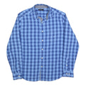 NAUTICA Mens Blue & Navy Check Shirt L Classic Cotton Blend Casual