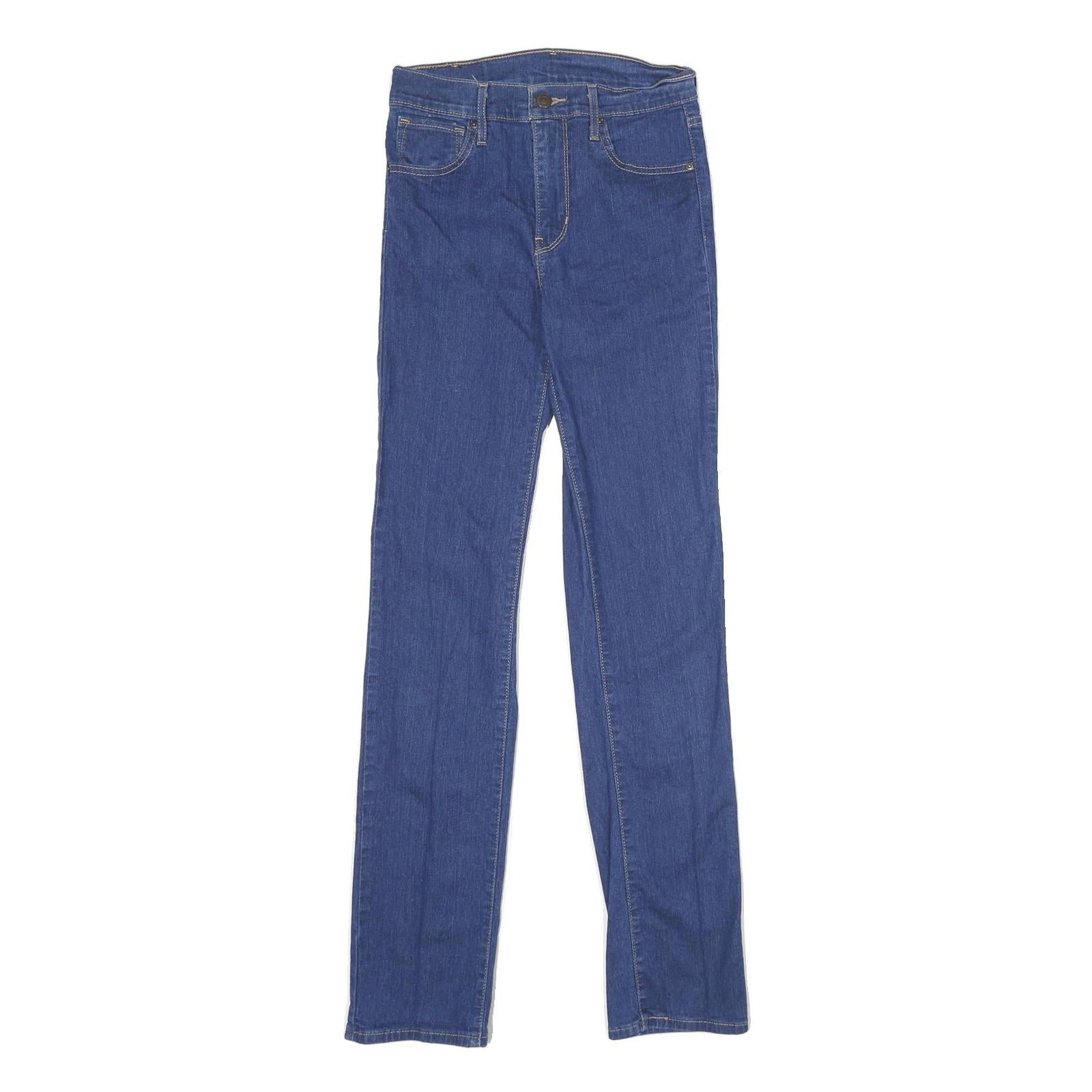 LEVI'S Womens Jeans Blue Regular Straight Denim Medium W26 L32 Classic Zip