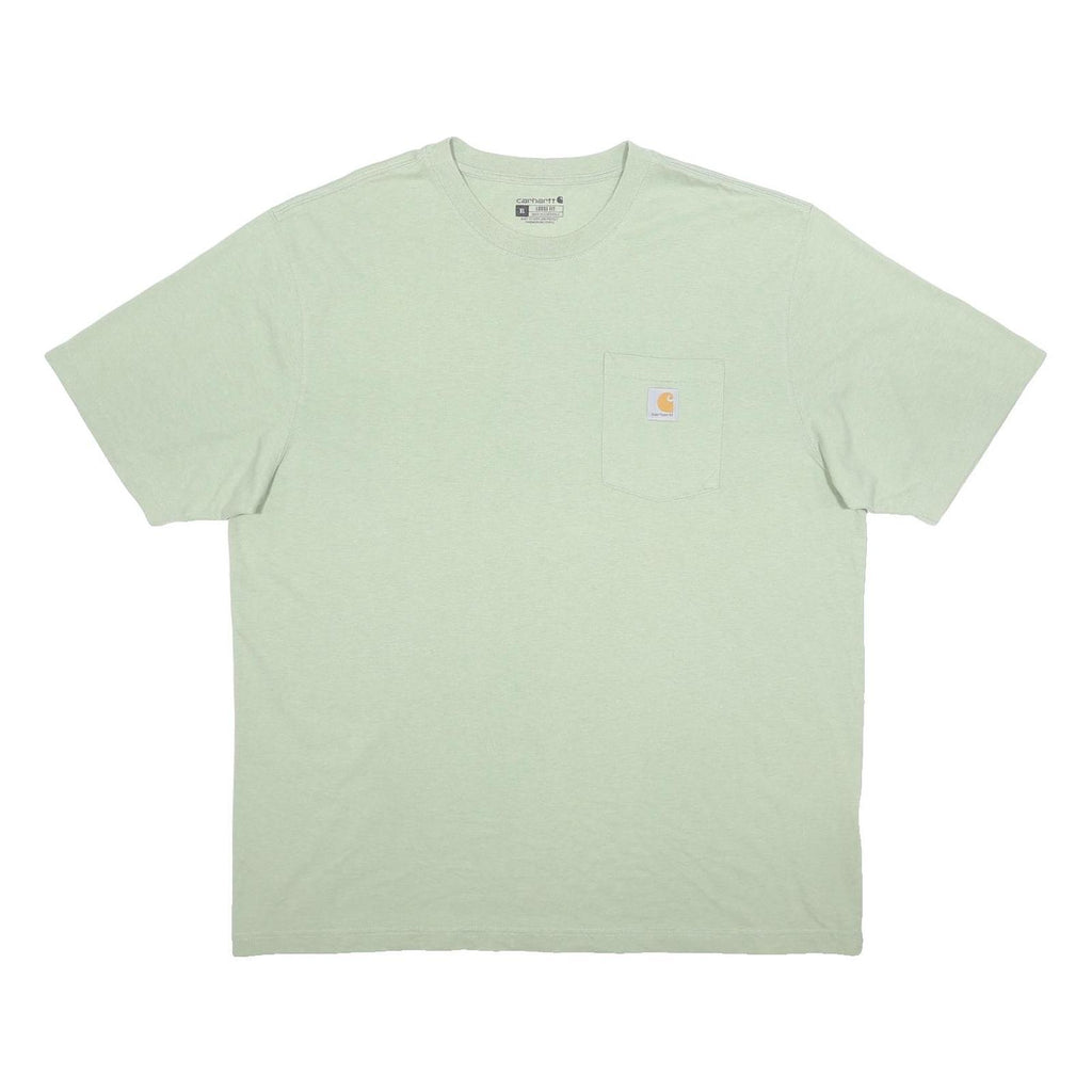 CARHARTT Mens Green Pocket T-Shirt XL Short Sleeve Crew Neck Cotton Workwear